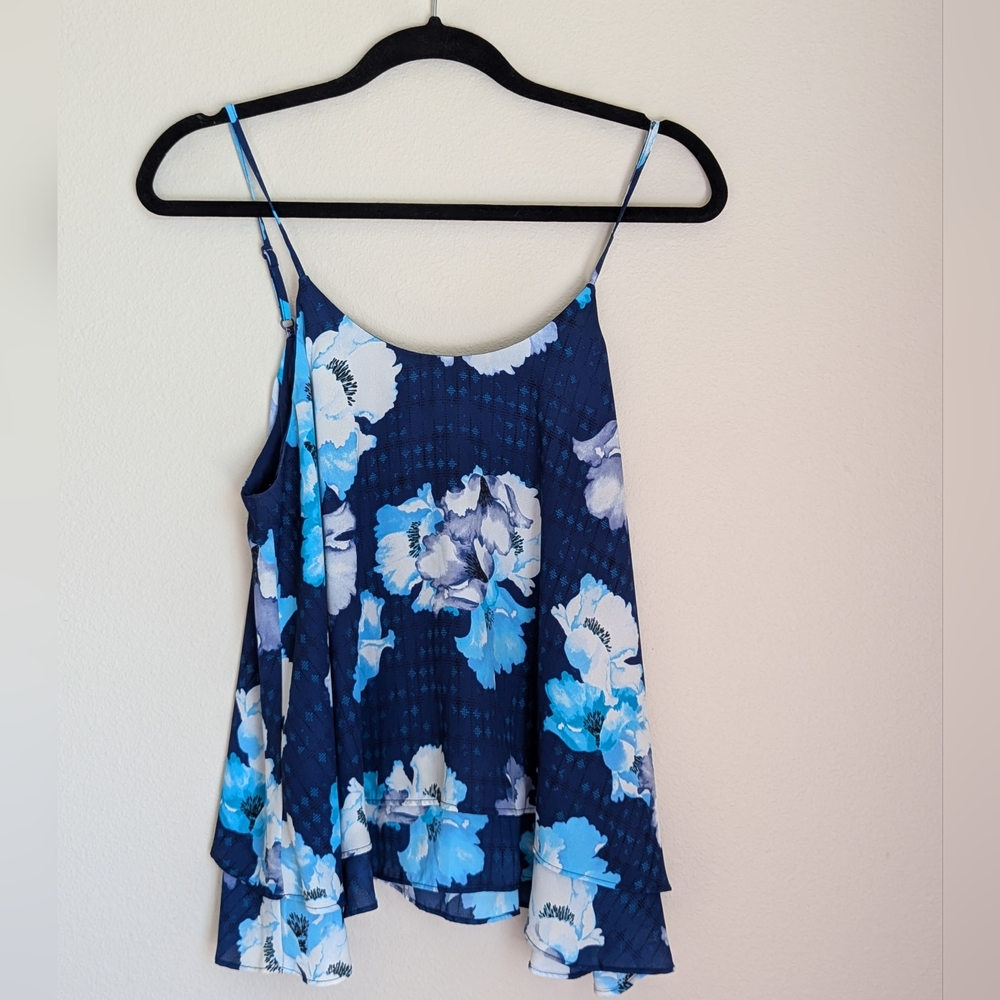 NWOT Metaphor Blue Floral Camisole Top Size L